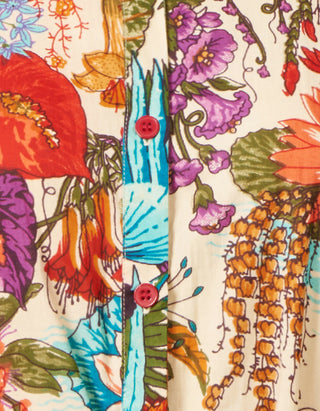 Hemdblusenkleid in Midi-Länge mit Print aus reiner Bio-Baumwolle