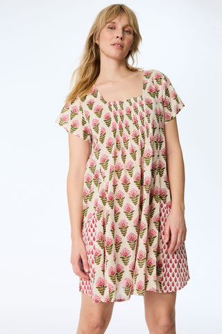 Tunika aus Bio-Baumwolle mit Blockprint