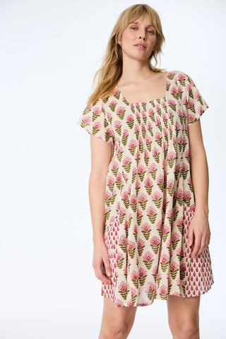 Tunika aus Bio-Baumwolle mit Blockprint