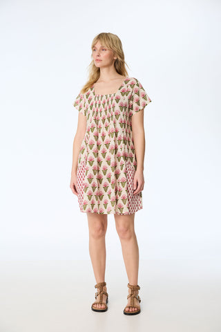 Tunika aus Bio-Baumwolle mit Blockprint