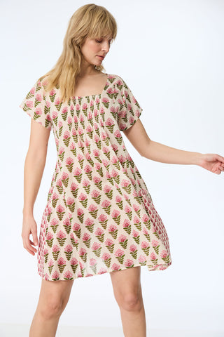 Tunika aus Bio-Baumwolle mit Blockprint