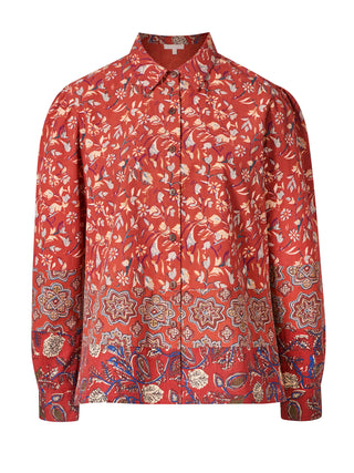 Bluse aus LENZING™ ECOVERO™ Viskose mit floralem Bordürenprint