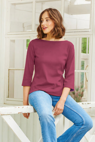 3/4-sleeve shirt made of organic cotton