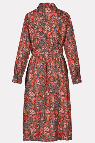 Shirt dress with colorful floral print