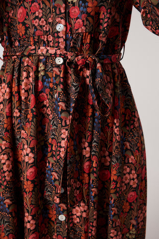 Shirt dress with colorful floral print