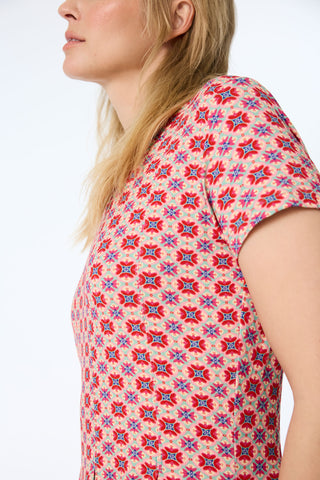 Jerseykleid aus LENZING™ ECOVERO™ Viskose mit geometrischem Print