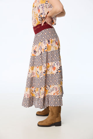 Stufenrock aus Modal mit Ornament-Mix