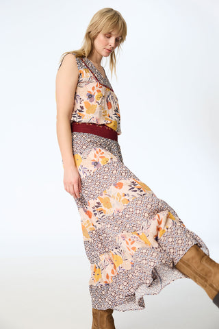 Stufenrock aus Modal mit Ornament-Mix