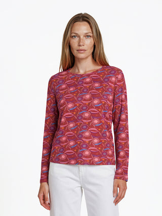 Shirt aus LENZING™ ECOVERO™ Viskose mit grafischem Allover-Muster