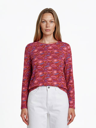 Shirt aus LENZING™ ECOVERO™ Viskose mit grafischem Allover-Muster