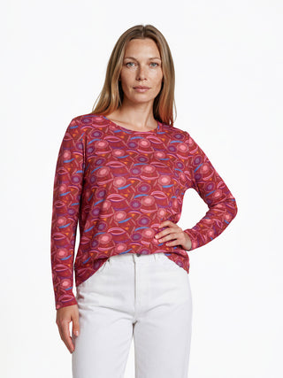 Shirt aus LENZING™ ECOVERO™ Viskose mit grafischem Allover-Muster