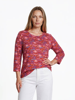 Shirt aus LENZING™ ECOVERO™ Viskose mit grafischem Blütenmuster
