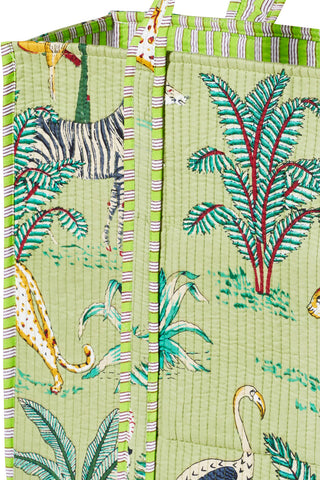 Gesteppter XL Baumwoll-Shopper mit Blockprint im Boho-Stil