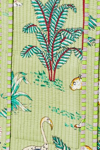 Gesteppter XL Baumwoll-Shopper mit Blockprint im Boho-Stil