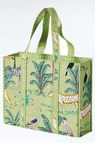 Gesteppter XL Baumwoll-Shopper mit Print im Boho-Stil