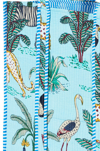 Gesteppter XL Baumwoll-Shopper mit Blockprint im Boho-Stil