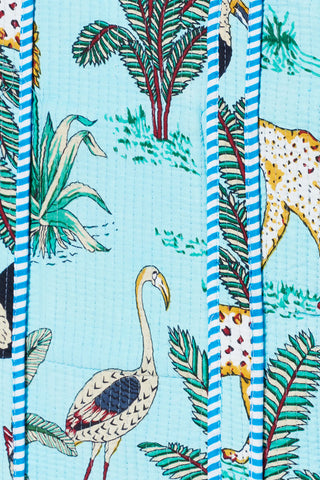 Gesteppter XL Baumwoll-Shopper mit Blockprint im Boho-Stil