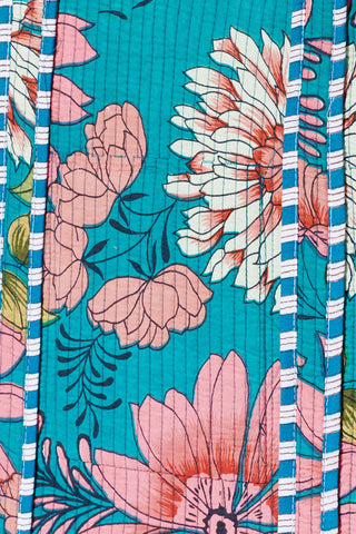 Gesteppter XL Baumwoll-Shopper mit Blockprint im Boho-Stil