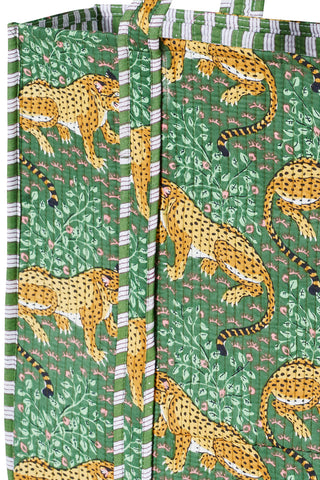 Gesteppter XL Baumwoll-Shopper mit Blockprint im Boho-Stil