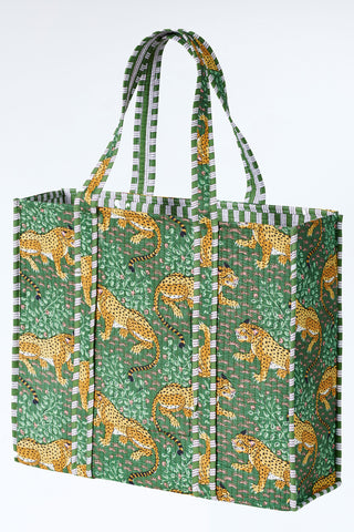 Gesteppter XL Baumwoll-Shopper mit Print im Boho-Stil