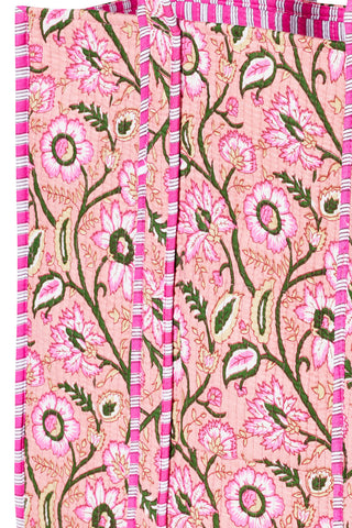 Gesteppter XL Baumwoll-Shopper mit Blockprint im Boho-Stil