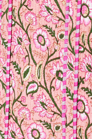 Gesteppter XL Baumwoll-Shopper mit Blockprint im Boho-Stil