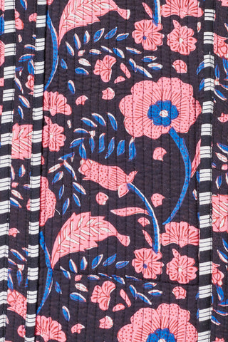 Gesteppter XL Baumwoll-Shopper mit Blockprint im Boho-Stil