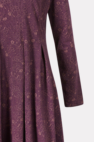 Sustainable jacquard jersey dress in purple
