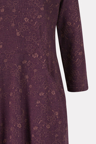Jacquard jersey tunic in violet/grape (GOTS-certified)