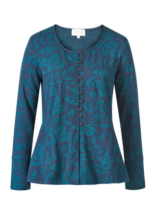 Jerseyjacke aus Bio-Baumwolle mit floralem Allover-Muster