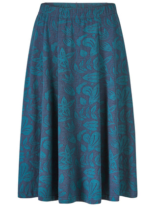 Midirock aus GOTS-zertifizierter Bio-Baumwolle mit floralem Jacquardmuster