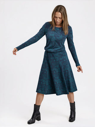 Midirock aus GOTS-zertifizierter Bio-Baumwolle mit floralem Jacquardmuster
