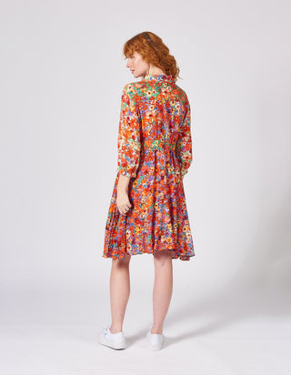 Midi Kleid mit Blumenprint aus Viskose