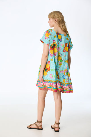 Tunika aus Modal mit buntem Grafik-Print und Biesen-Details