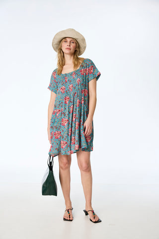 Florale Tunika aus Modal mit Biesen-Details