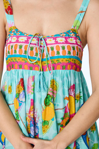 Trägerkleid aus Modal mit verspieltem Print-Mix