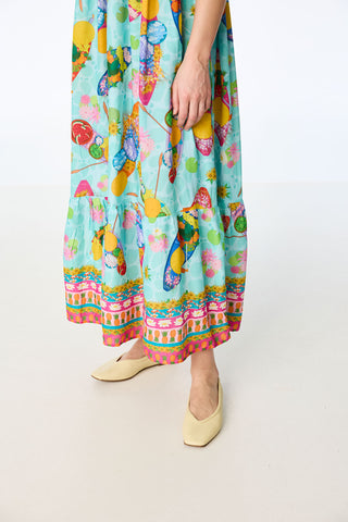 Trägerkleid aus Modal mit verspieltem Print-Mix