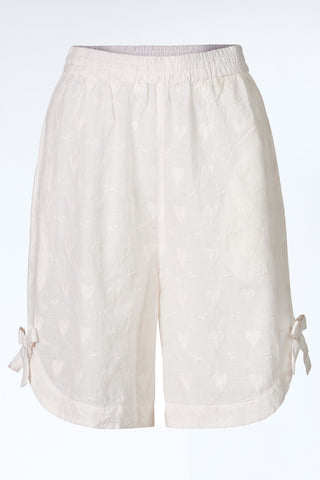 Baumwoll-Bermuda mit Allover-Stickerei