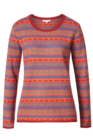 Jacquard-Sweater aus Merino-Kaschmirmischung in gestreiftem Design