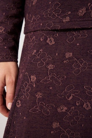 Midirock aus Jacquardjersey in Violett/Grape