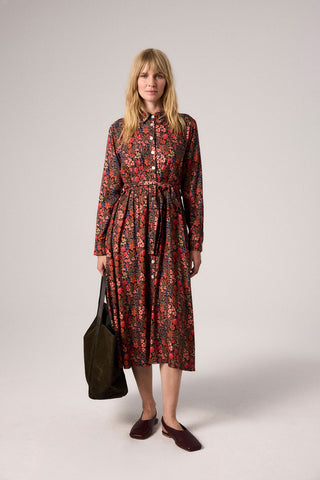 Hemdblusenkleid mit farbenfrohem Blumenprint