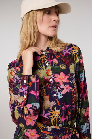 Blusenkleid – aus LENZING™ ECOVERO™ Viskose mit floralem Print