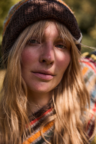 Gestreifte Schurwollmütze – Heavy Knit
