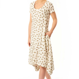 Jersey-Kleid aus Bio-Baumwolle mit Elasthan 'Sole', feather