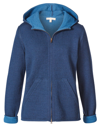 Damen Kapuzenjacke mit DoppelreiΓverschluss und Taschen aus Bio