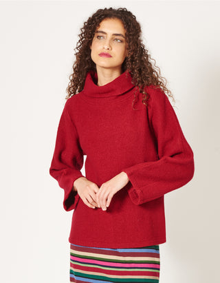 Sweater aus reiner Merinowolle Lida rot